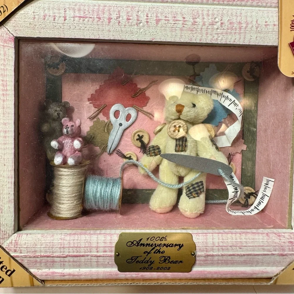 Teddy Bear shadow box. Vintage 2002 limited edition shadow box